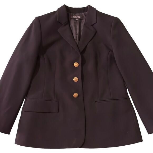 Kasper 3-Button Blazer Suit Black Size 14P - Picture 3 of 15